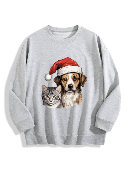 Customizable Christmas-themed long-sleeved Christmas Cat&Dog