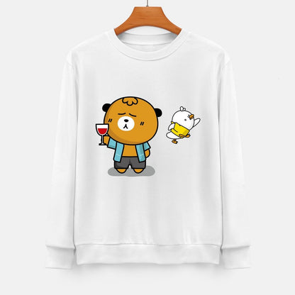 Front Patterned Long Sleeve TopOversized Crisp Print