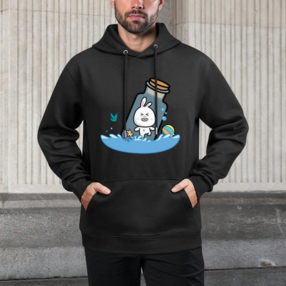 Double-Stitched Plain Front Graphic Hoodies