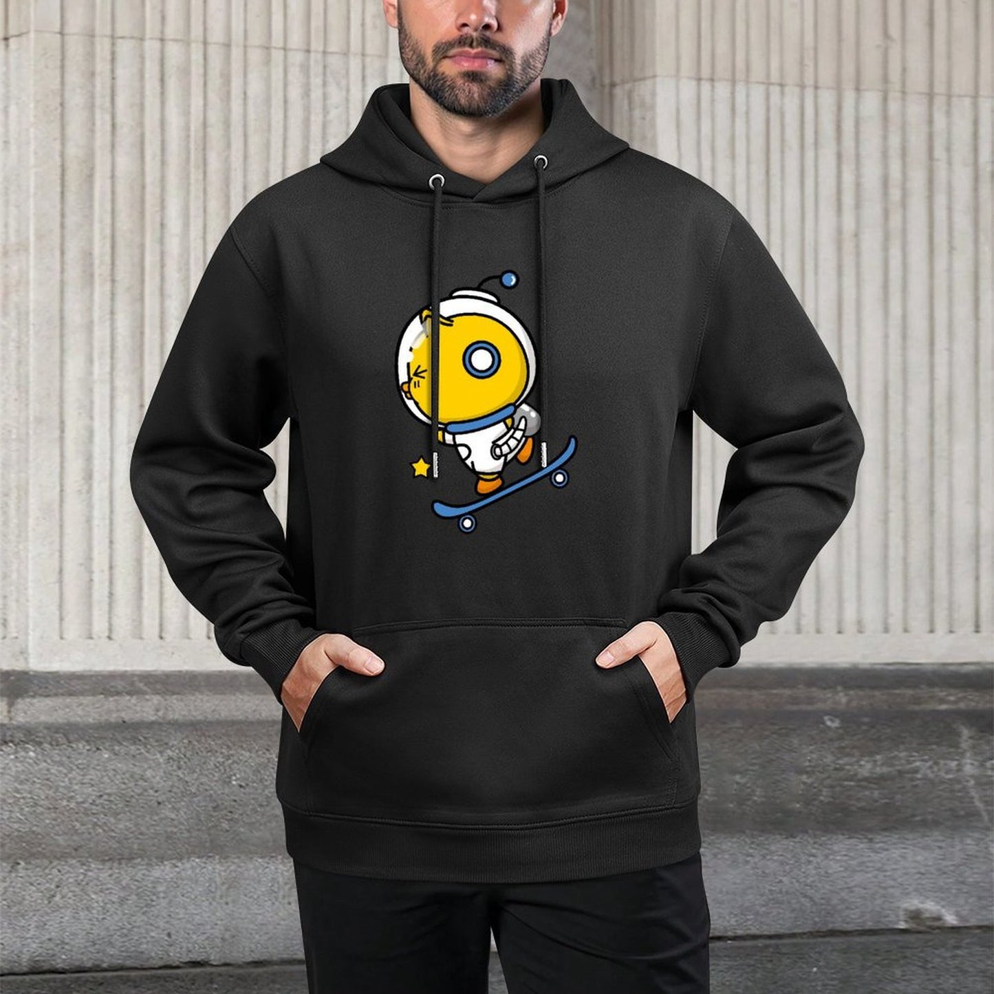 Bold Crewneck Front Graphic Hoodies