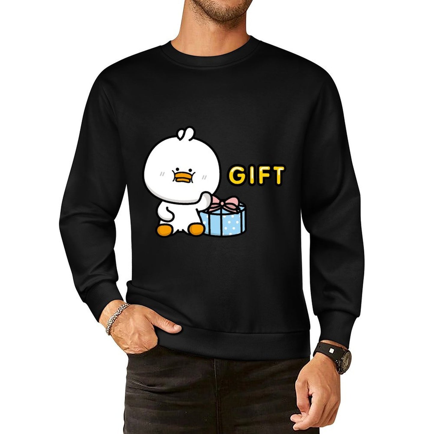 Front Patterned Long Sleeve TopChill RelaxFit