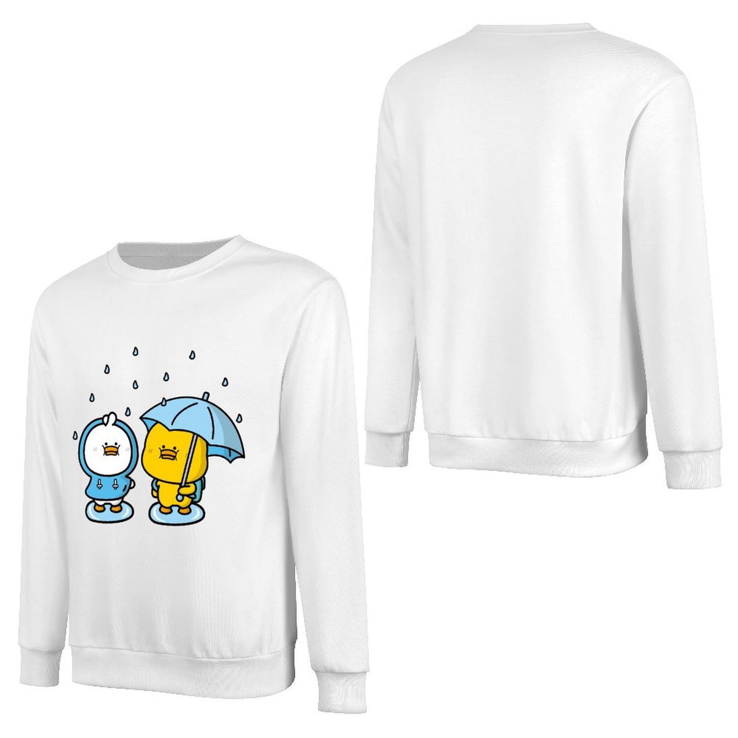 Front Patterned Long Sleeve TopCrewneck Colorfast