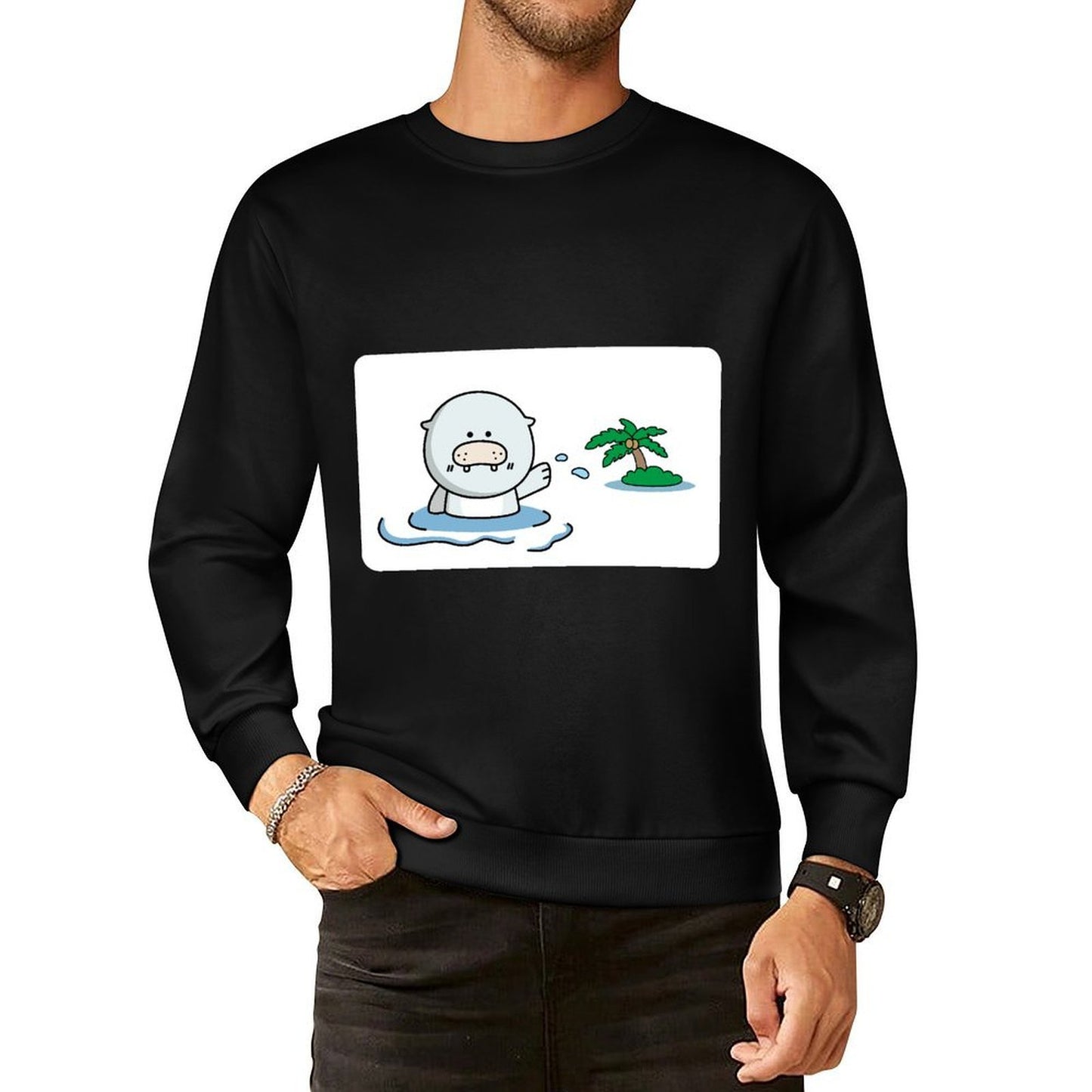 Front Patterned Long Sleeve TopFresh Strong