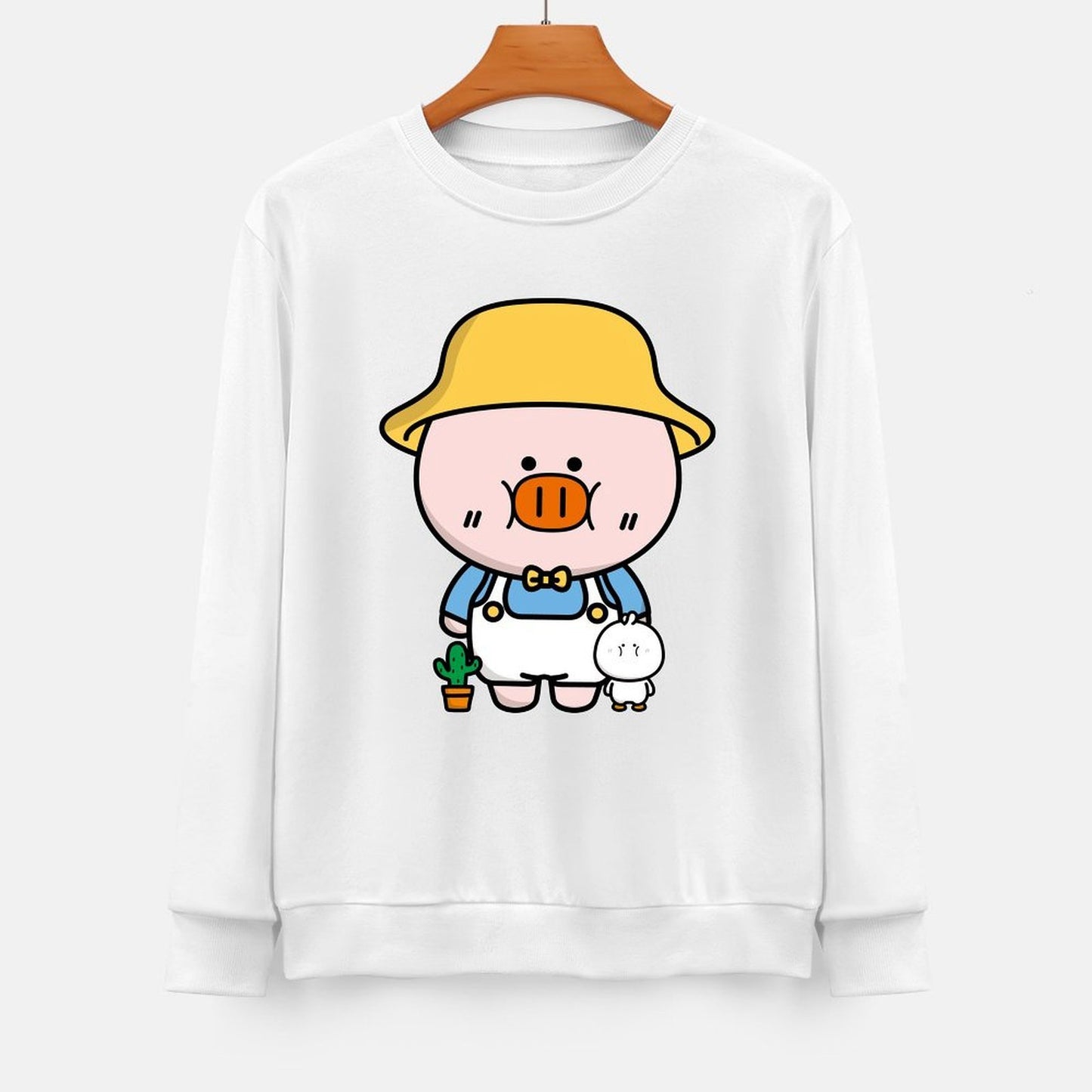 Front Patterned Long Sleeve TopCrew Neck EverydaySeries