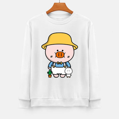 Front Patterned Long Sleeve TopCrew Neck EverydaySeries