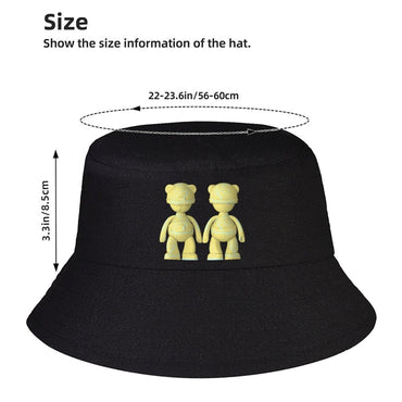 Lightweight Black Bucket Hat with Bold Print Design