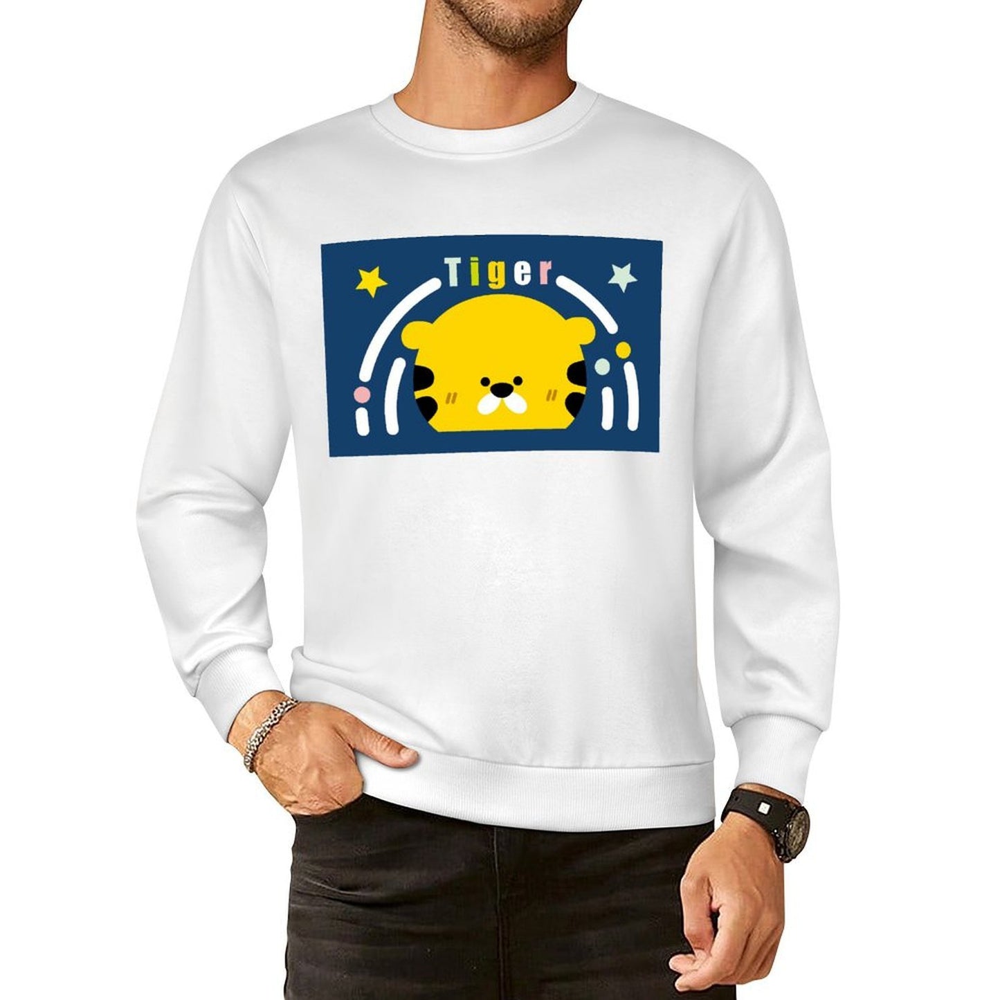 Front Patterned Long Sleeve TopSoftFeel Modern