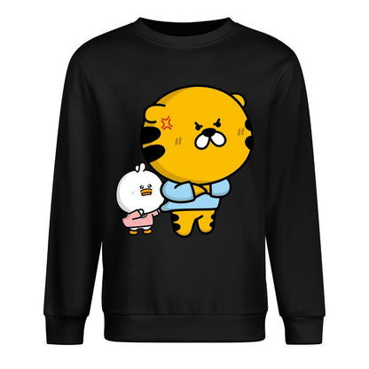 Front Patterned Long Sleeve TopColorfast Shrink-Resistant