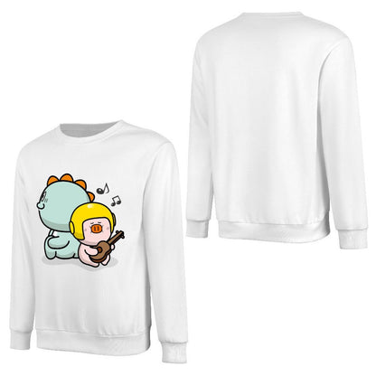 Front Patterned Long Sleeve TopLightweight Crewneck