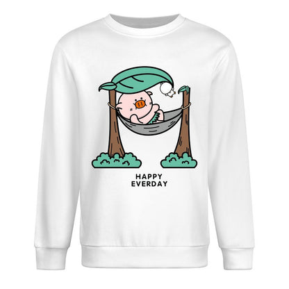 Front Patterned Long Sleeve TopLooseFit SoftTouch