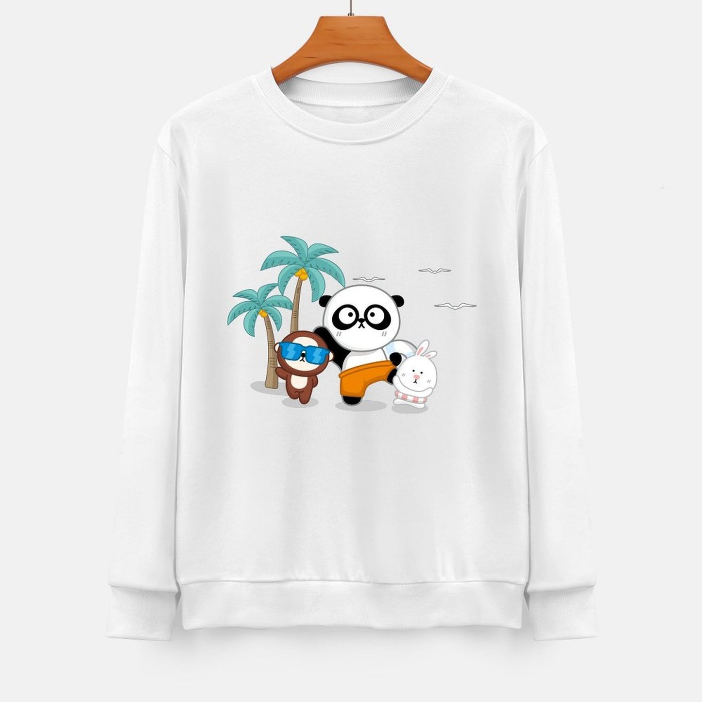 Front Patterned Long Sleeve TopDaily Neutral