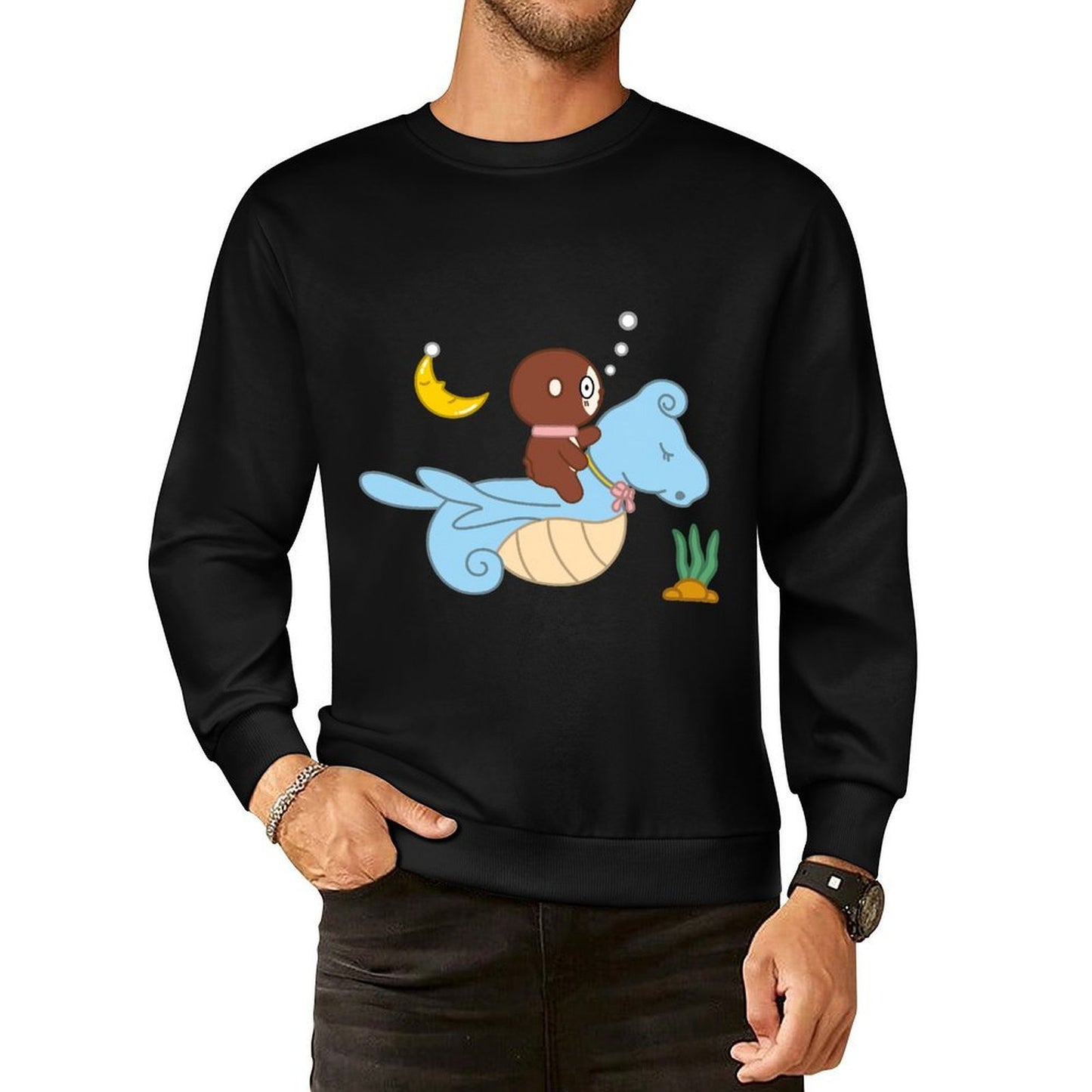 Front Patterned Long Sleeve TopStrong Heavyweight