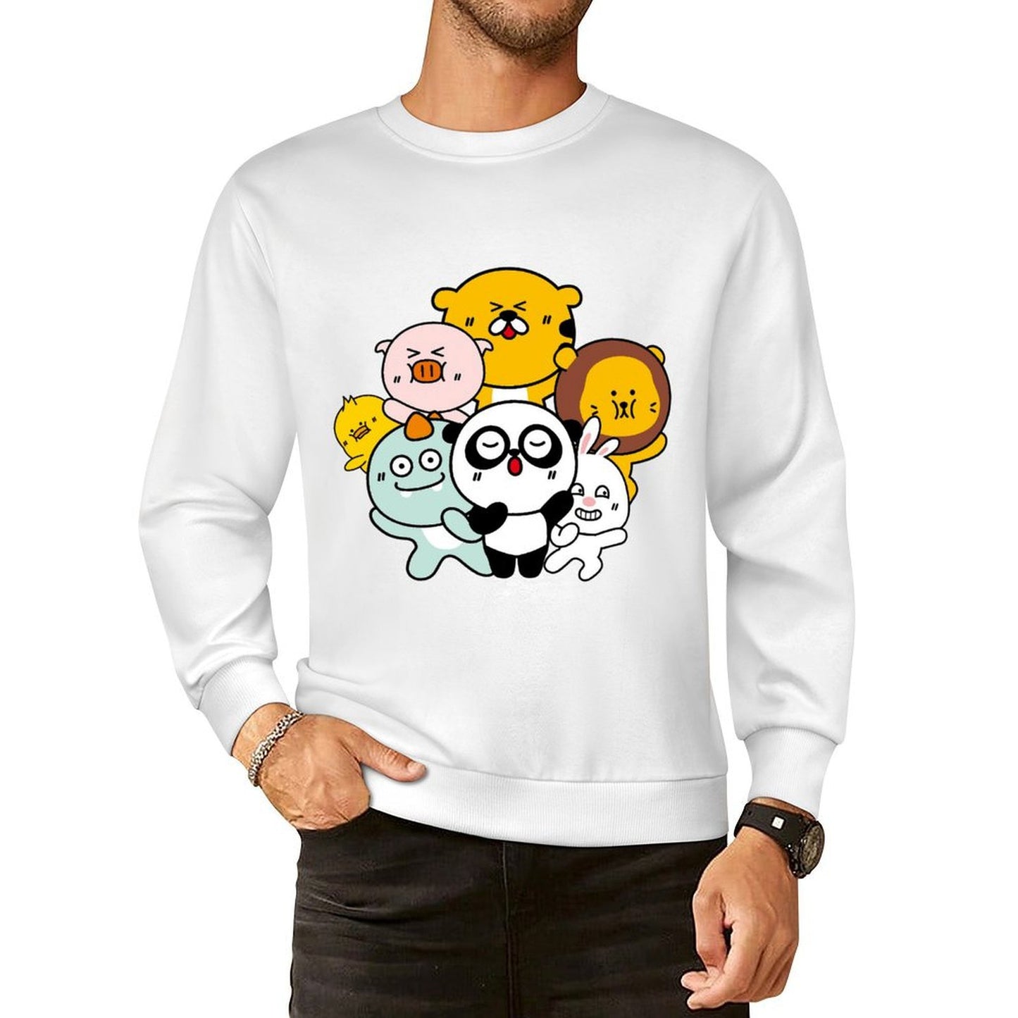 Front Patterned Long Sleeve TopSmooth Feel Eco / Sustainable