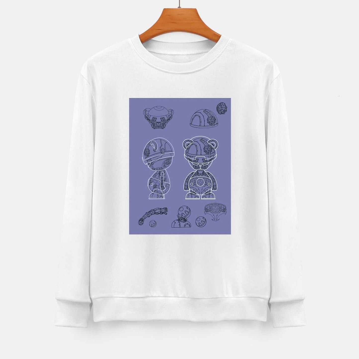 Long Sleeve With Front PatternPure Crew Neck