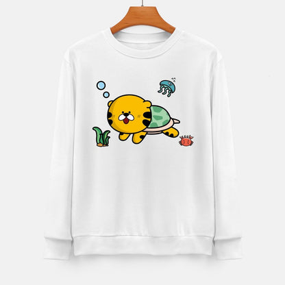 Front Patterned Long Sleeve TopCrisp Print Simple