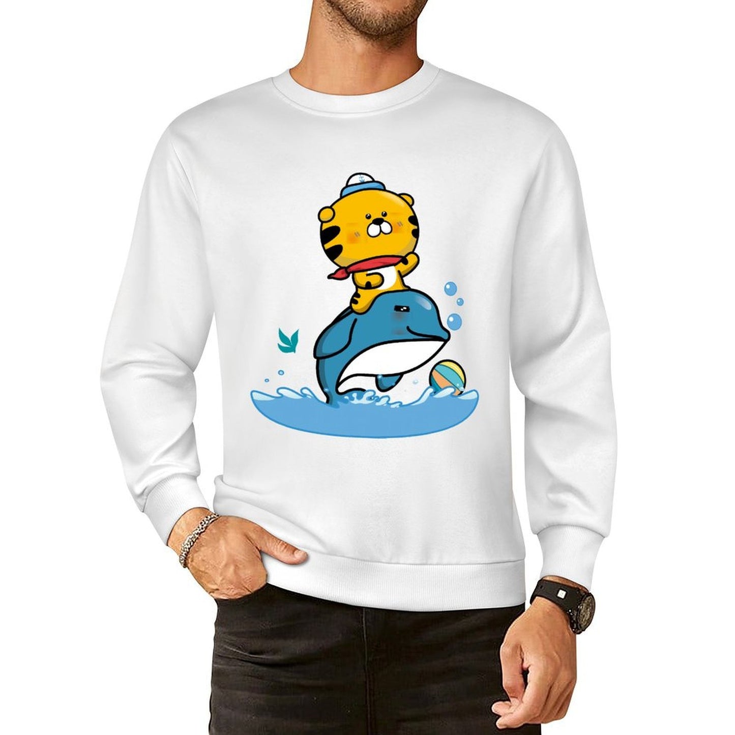 Front Patterned Long Sleeve TopPure Smooth Feel