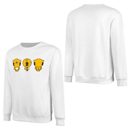 Front Patterned Long Sleeve TopFitted Solid