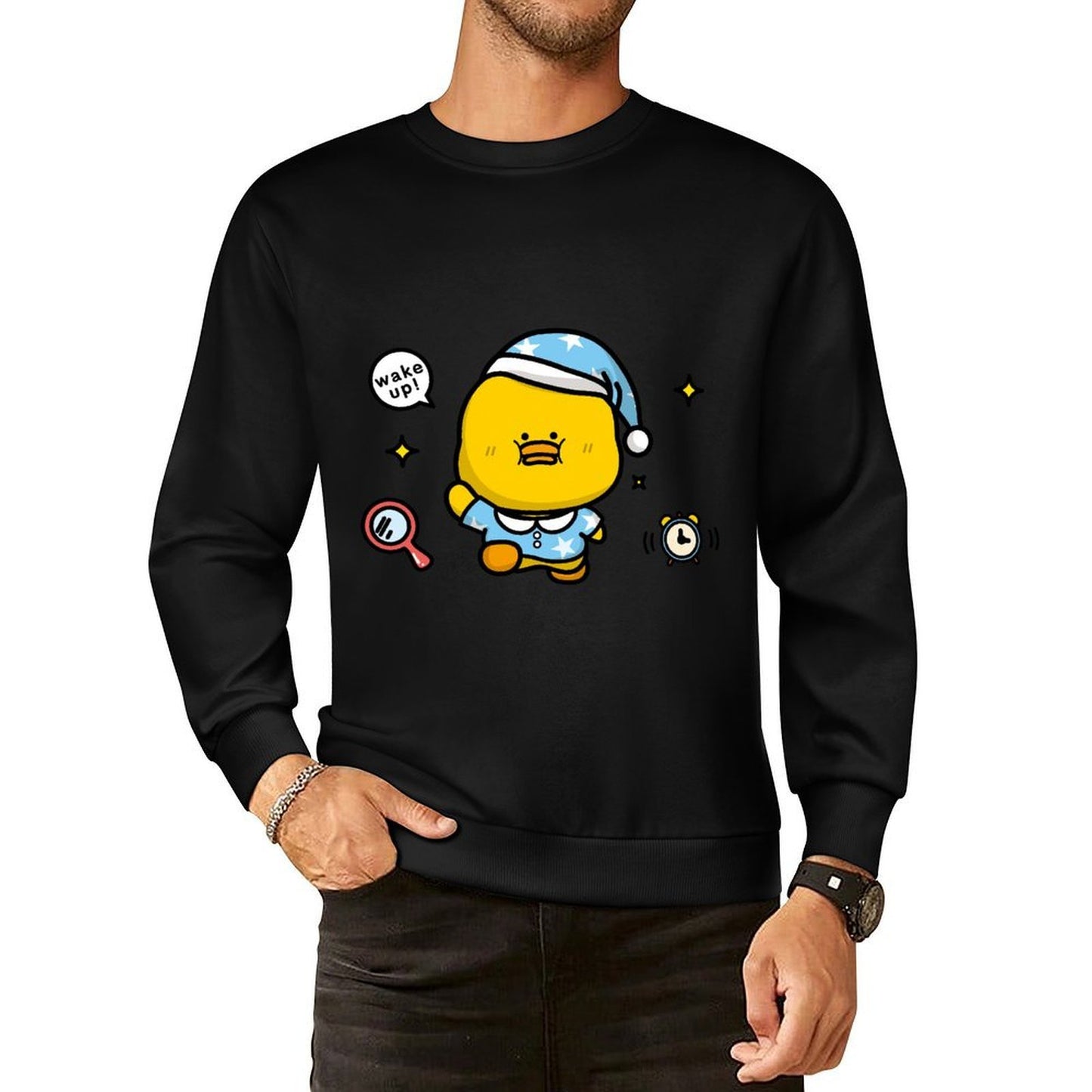 Front Patterned Long Sleeve TopModernFit DailyFit