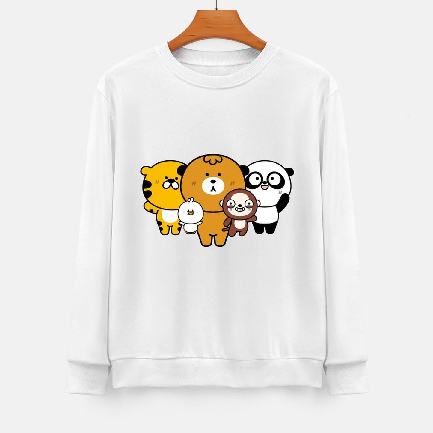 Front Patterned Long Sleeve TopMidweight Smooth Feel