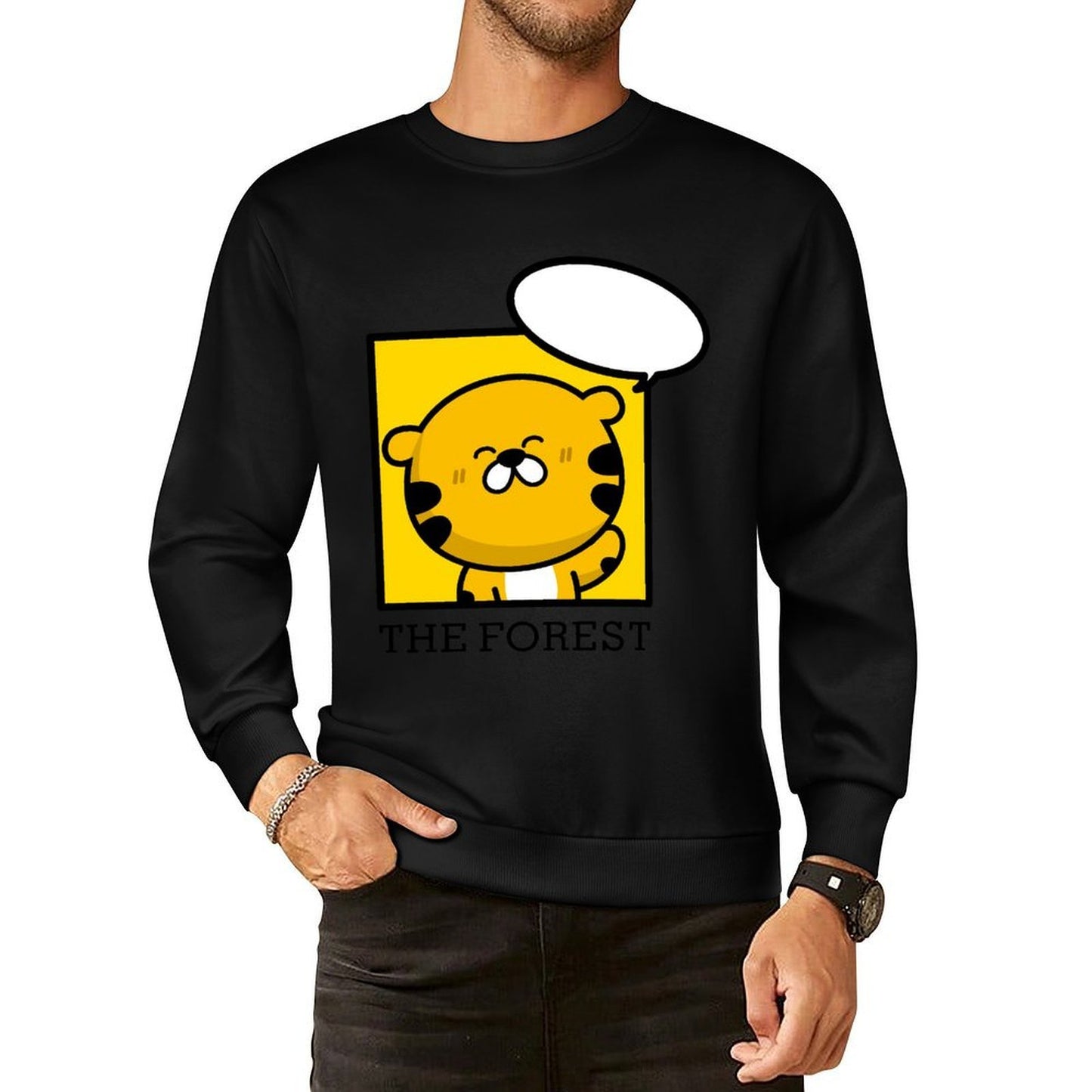 Front Patterned Long Sleeve TopPrinting Series