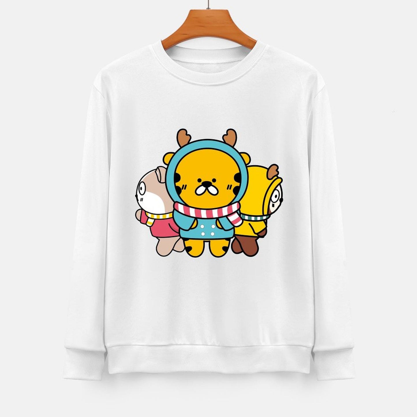 Front Patterned Long Sleeve TopOversized Pure