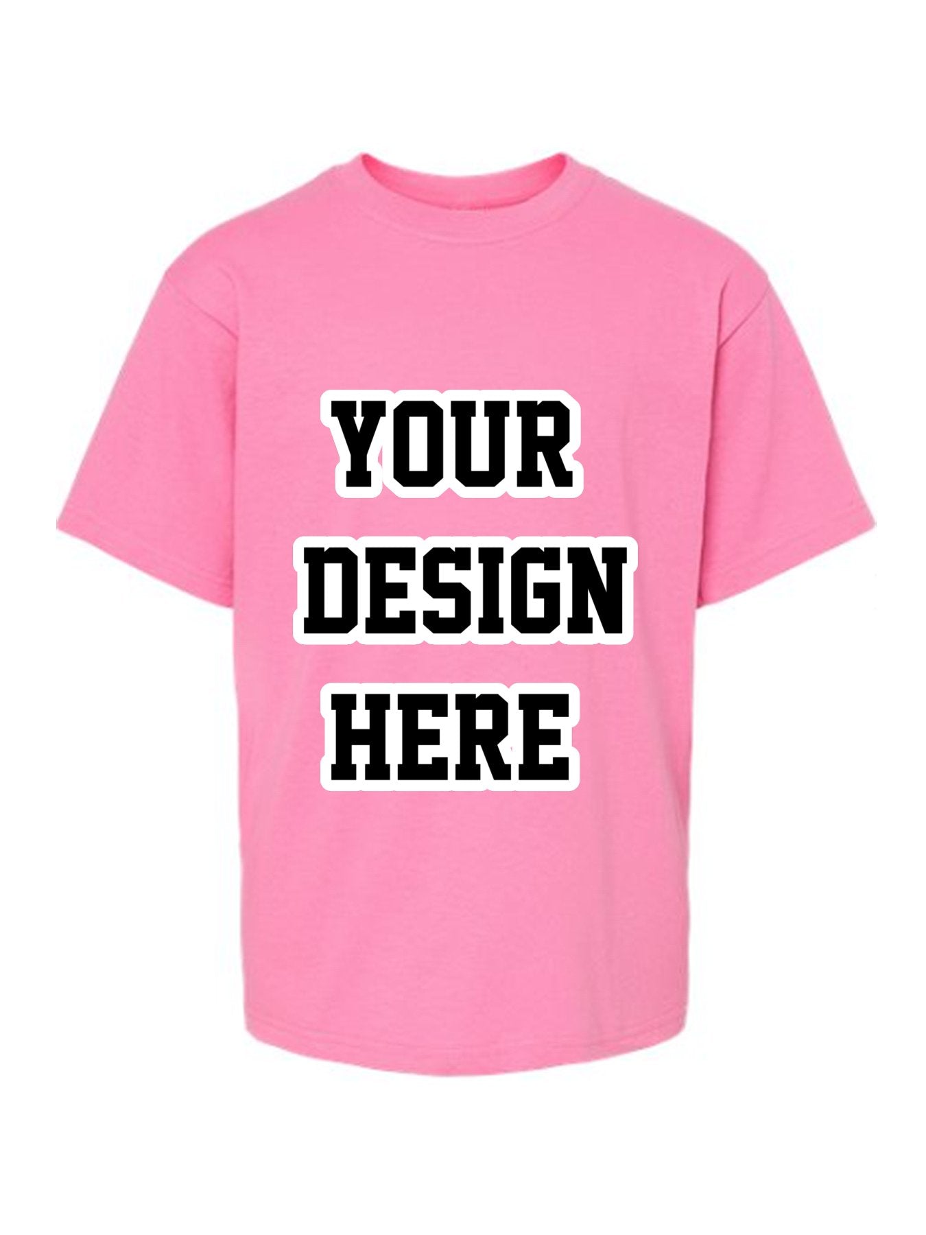 Custom Pink Cotton Short Sleeve Tee
