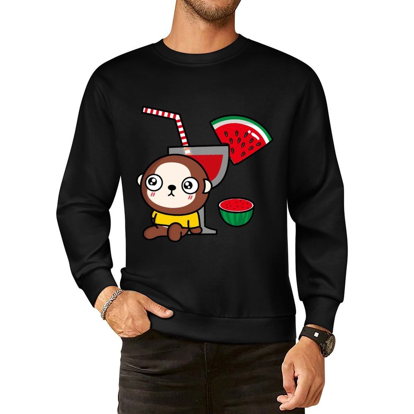 Front Patterned Long Sleeve TopDaily ClassicStyle