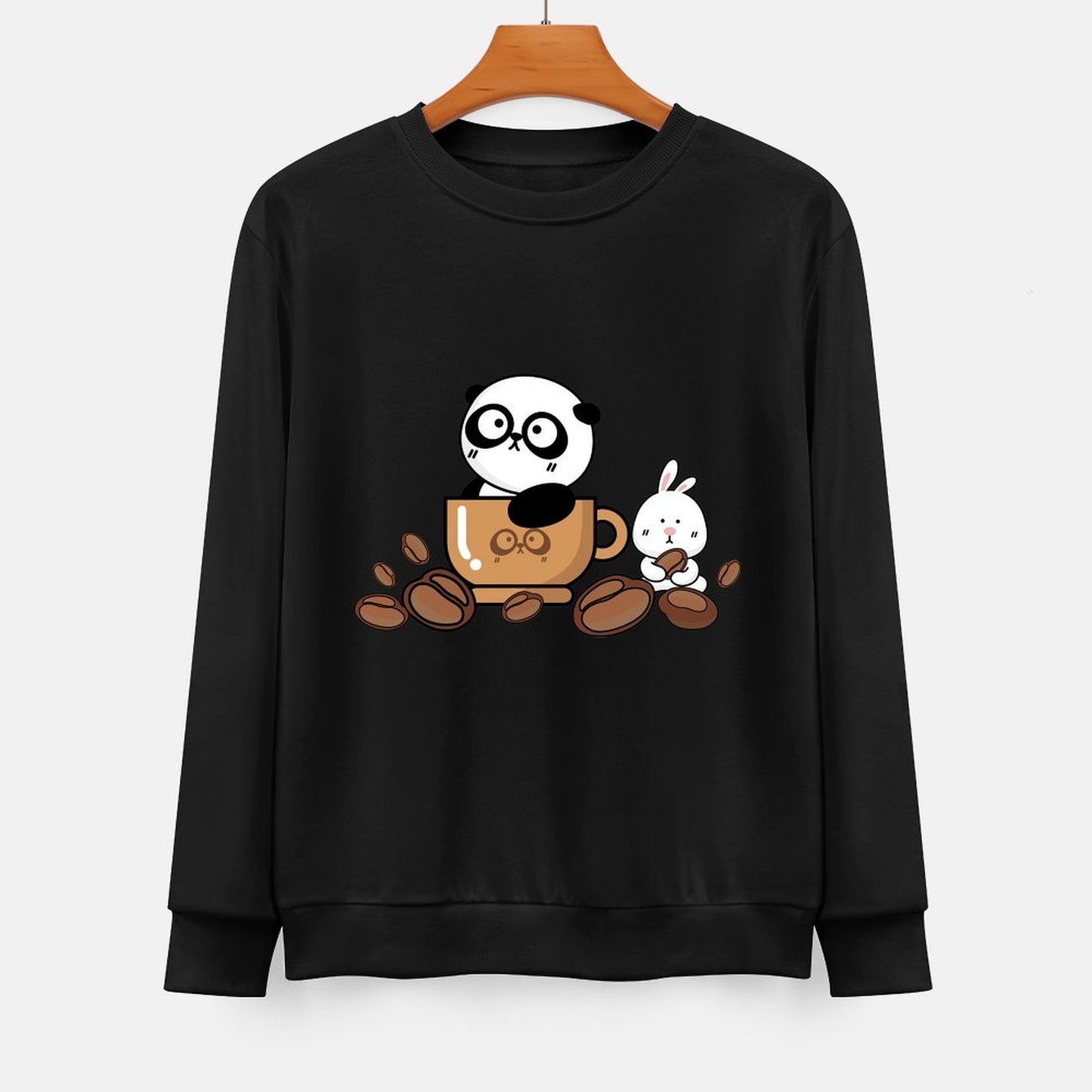 Front Patterned Long Sleeve TopOutdoor LooseFit