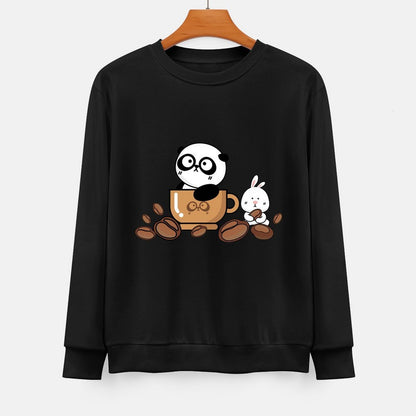 Front Patterned Long Sleeve TopOutdoor LooseFit