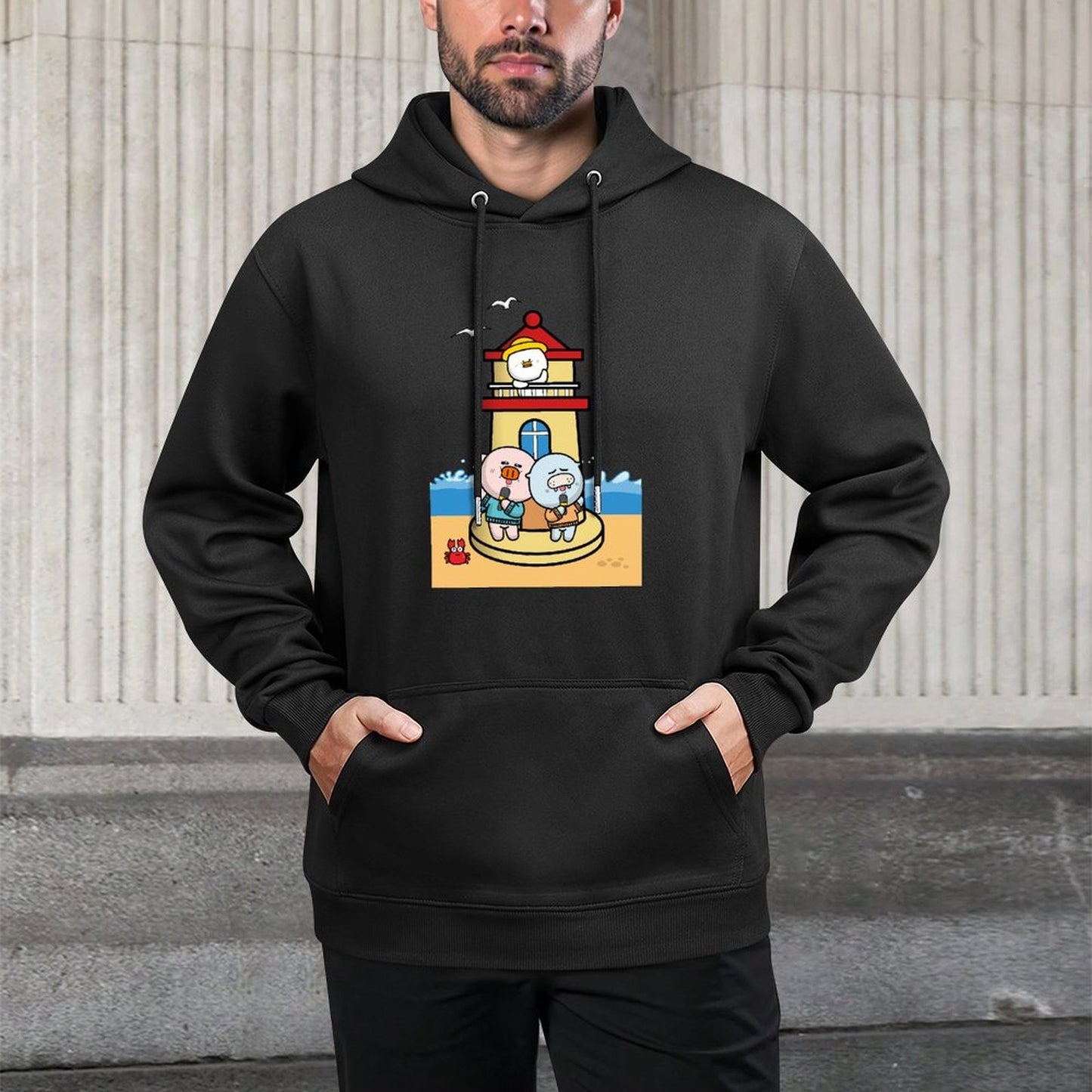 LooseFit CityStyle Front Graphic Hoodies