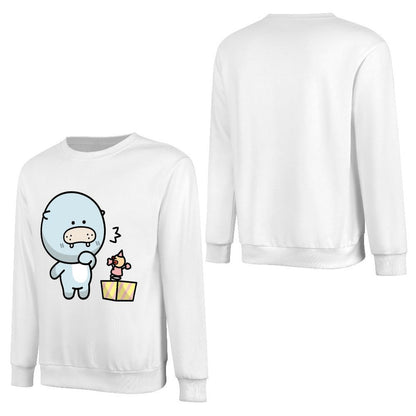 Front Patterned Long Sleeve TopCleanCut Oversized