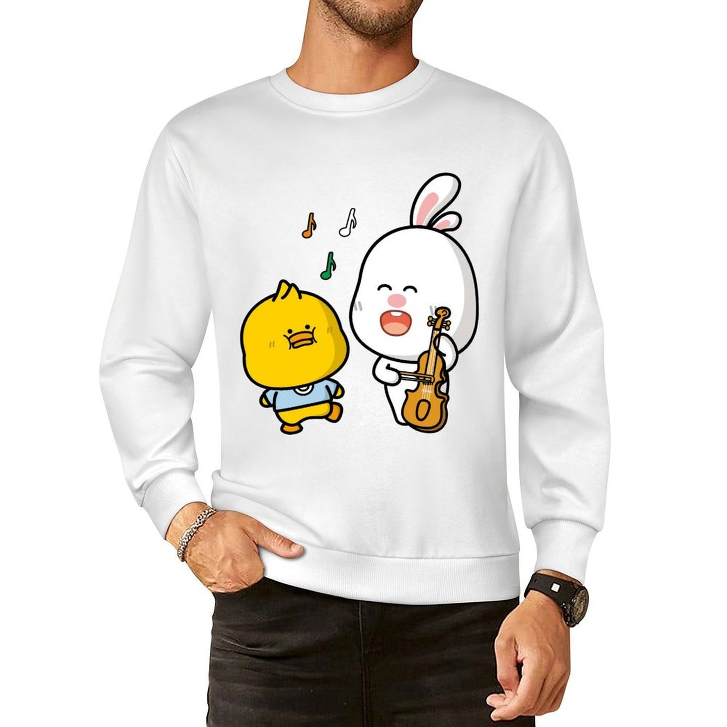 Front Patterned Long Sleeve TopSoftFeel Bold