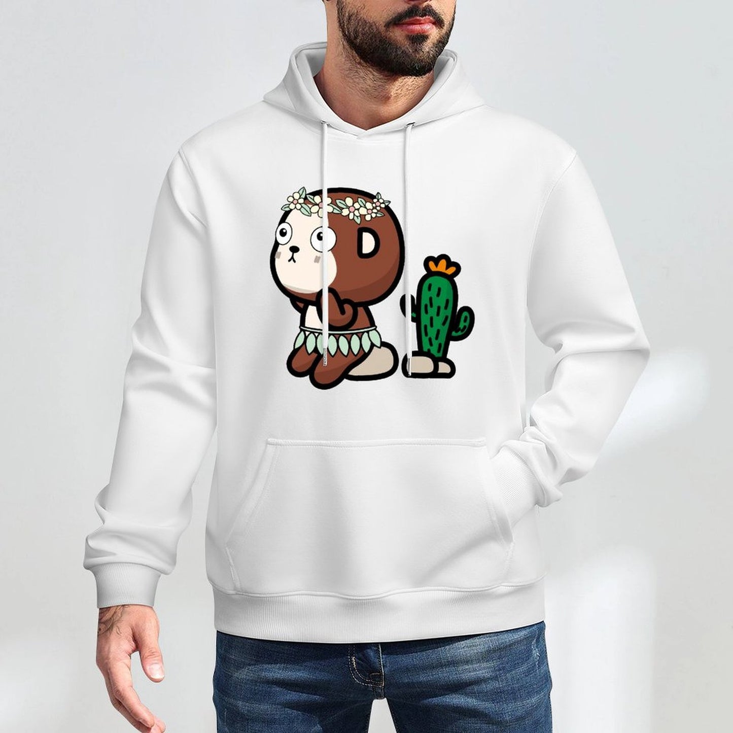 Wrinkle-Free Crew Neck Front Graphic Hoodies