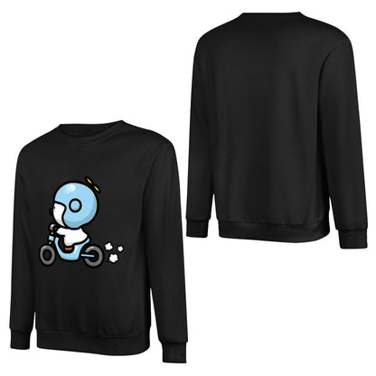 Front Patterned Long Sleeve TopUnisex Crew Neck