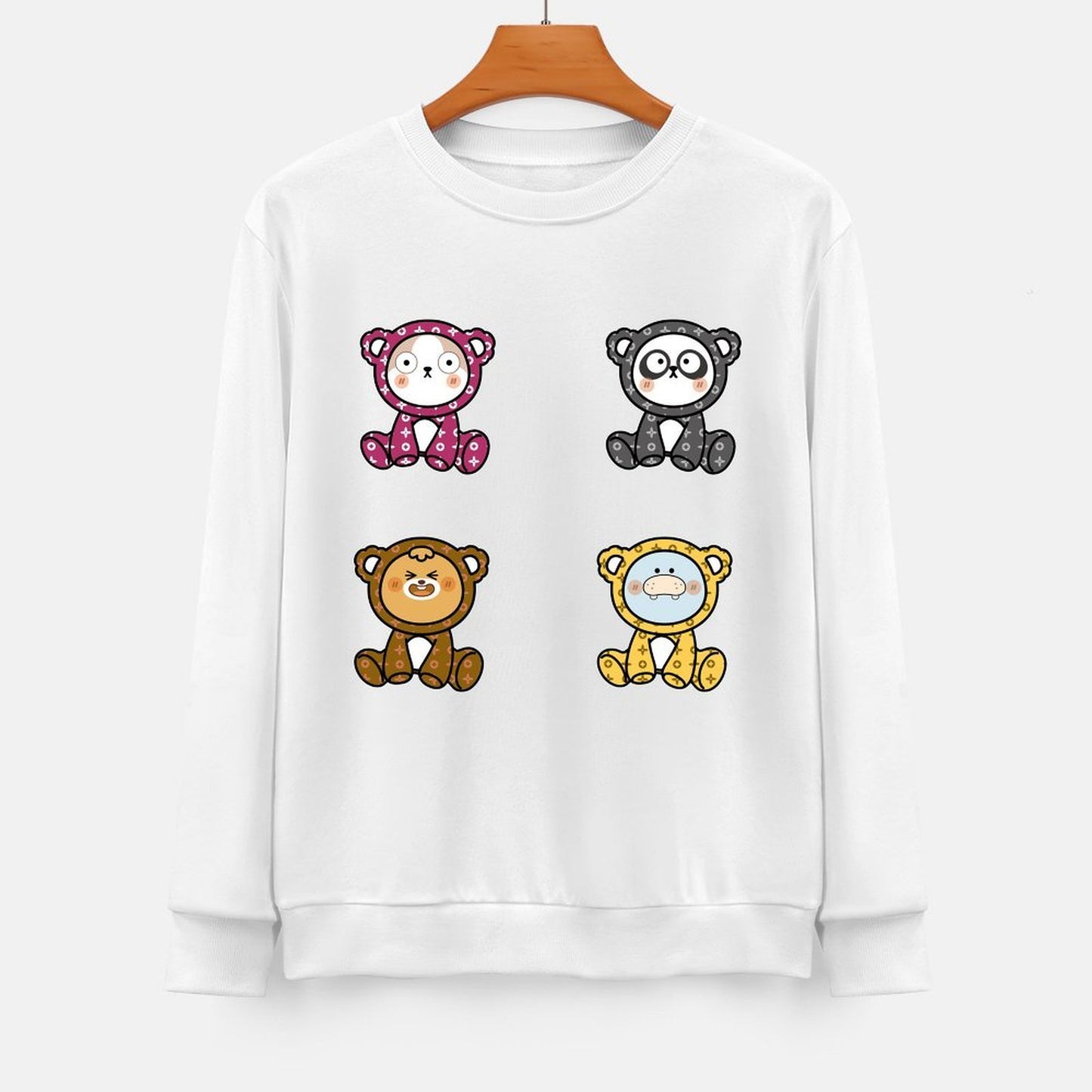 Front Patterned Long Sleeve TopSoftFeel Basic