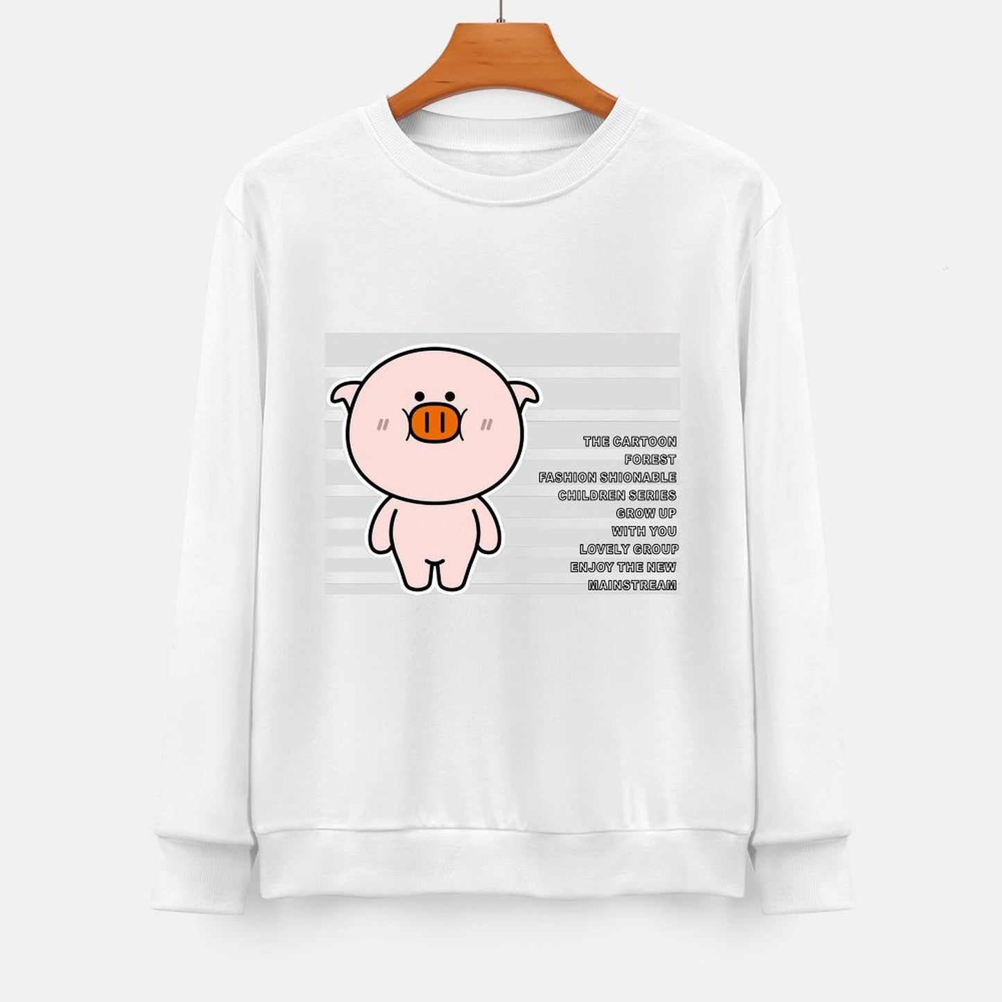 Front Patterned Long Sleeve TopFitted Oversized