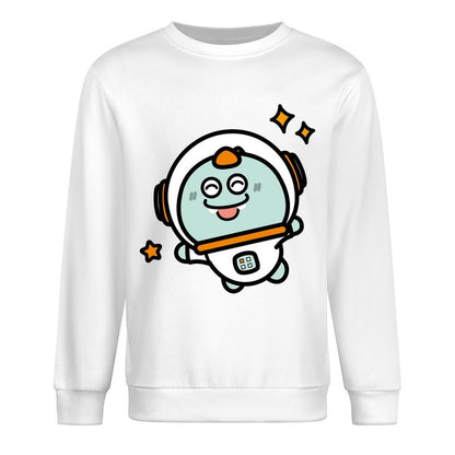 Front Patterned Long Sleeve TopRelaxFit Crew Neck