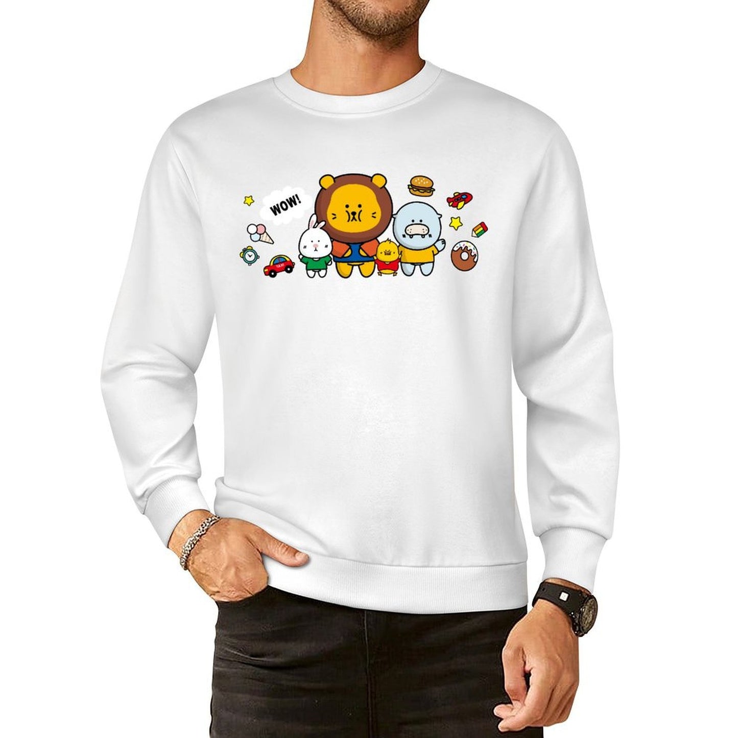 Front Patterned Long Sleeve TopClean TimelessComfort