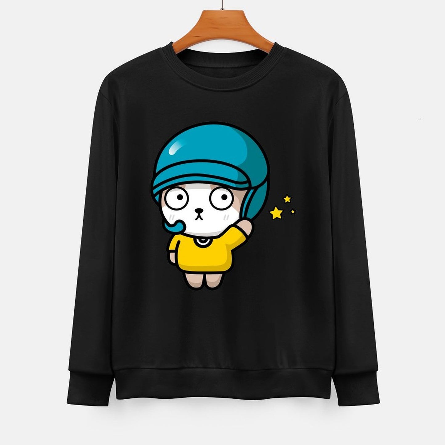  Front Patterned Long Sleeve TopMinimalist Smooth Feel