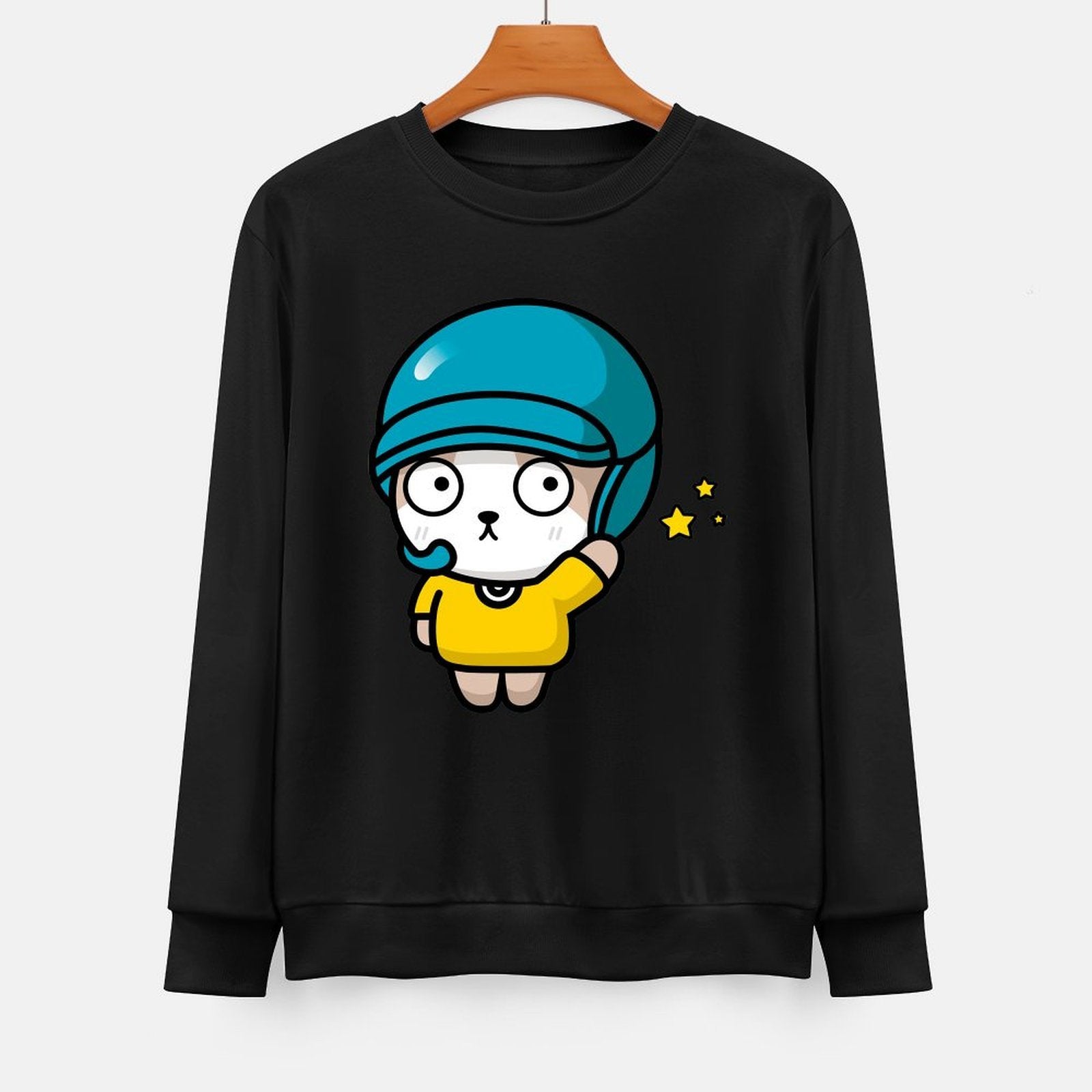  Front Patterned Long Sleeve TopMinimalist Smooth Feel