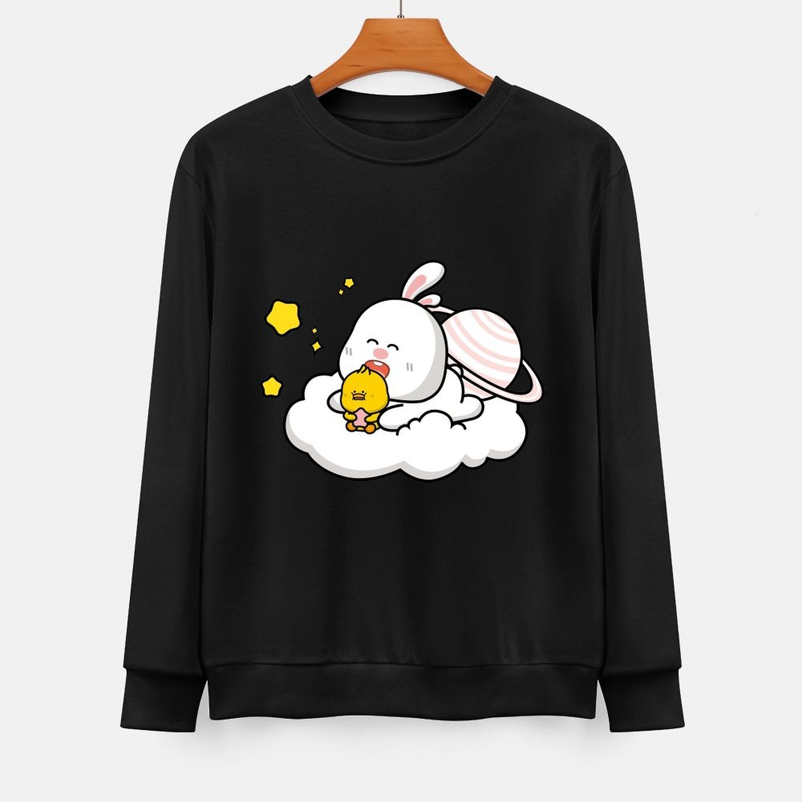  Front Patterned Long Sleeve TopEasy-Care Pocket Tee