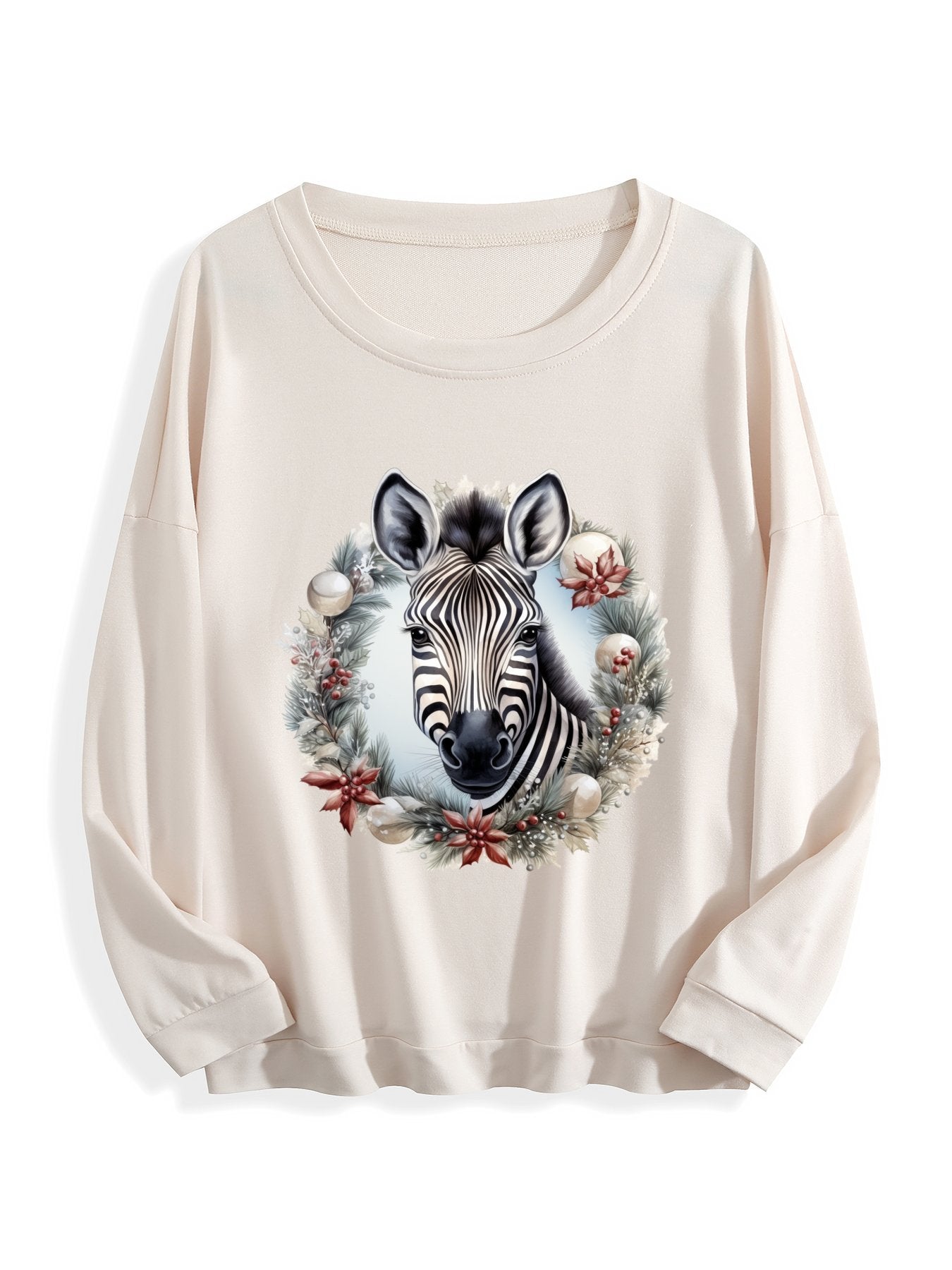 Customizable Christmas-themed long-sleeved Christmas Zebra
