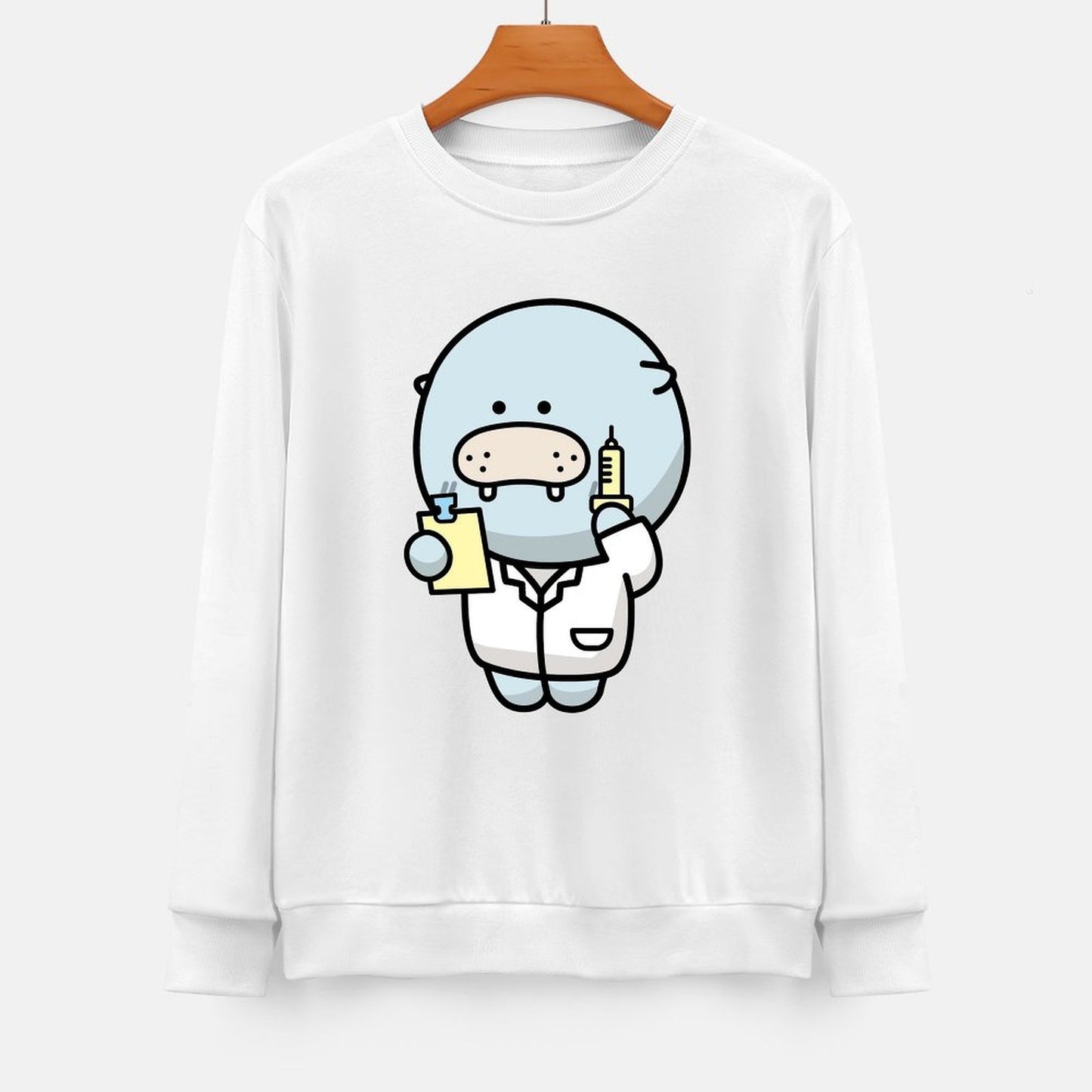 Front Patterned Long Sleeve TopNatural SoftLine