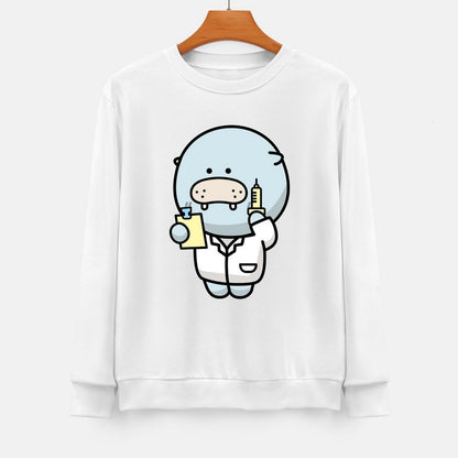 Front Patterned Long Sleeve TopNatural SoftLine