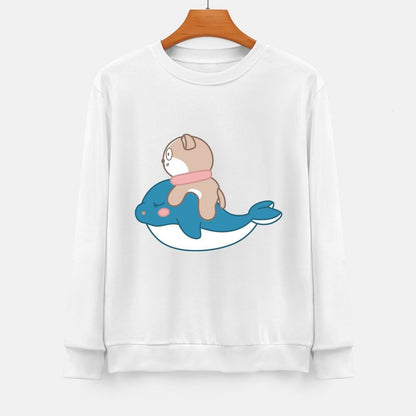 Front Patterned Long Sleeve TopBasicSeries Crisp Print