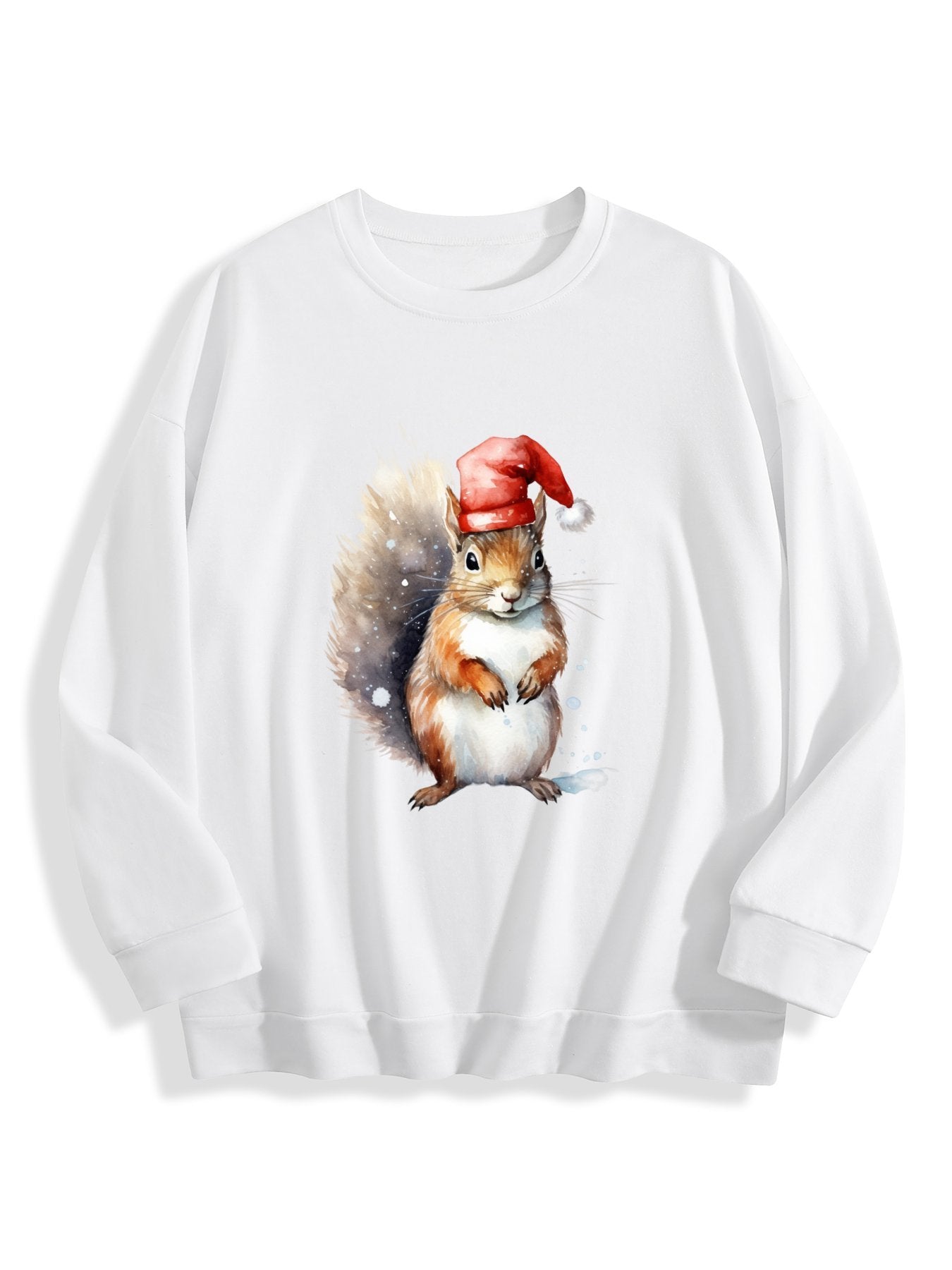 Customizable Christmas-themed long-sleeved shirt adorned with squirrels