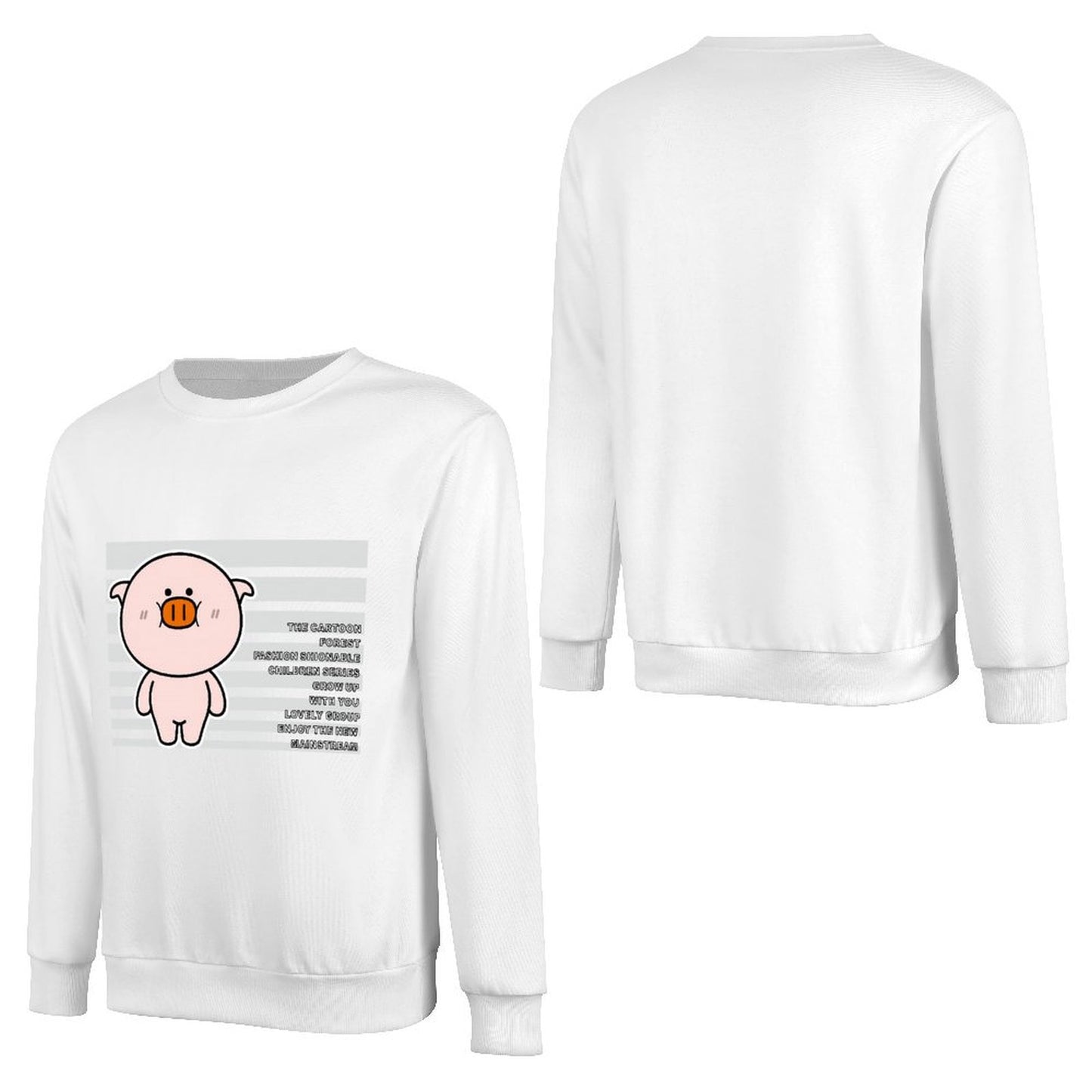 Front Patterned Long Sleeve TopFitted Oversized