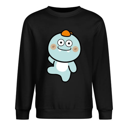 Front Patterned Long Sleeve TopRegular Smooth Feel