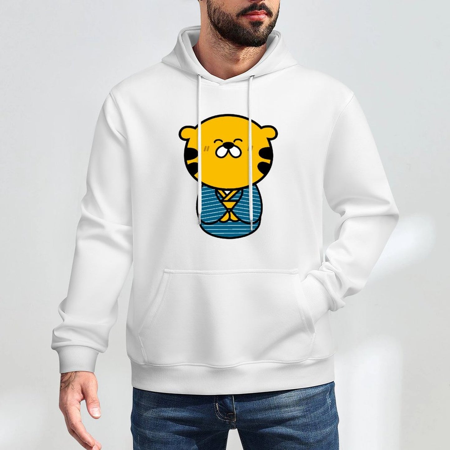 Crew Neck Daily Front Graphic Hoodies