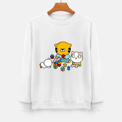 Front Patterned Long Sleeve TopOversized ModernFit